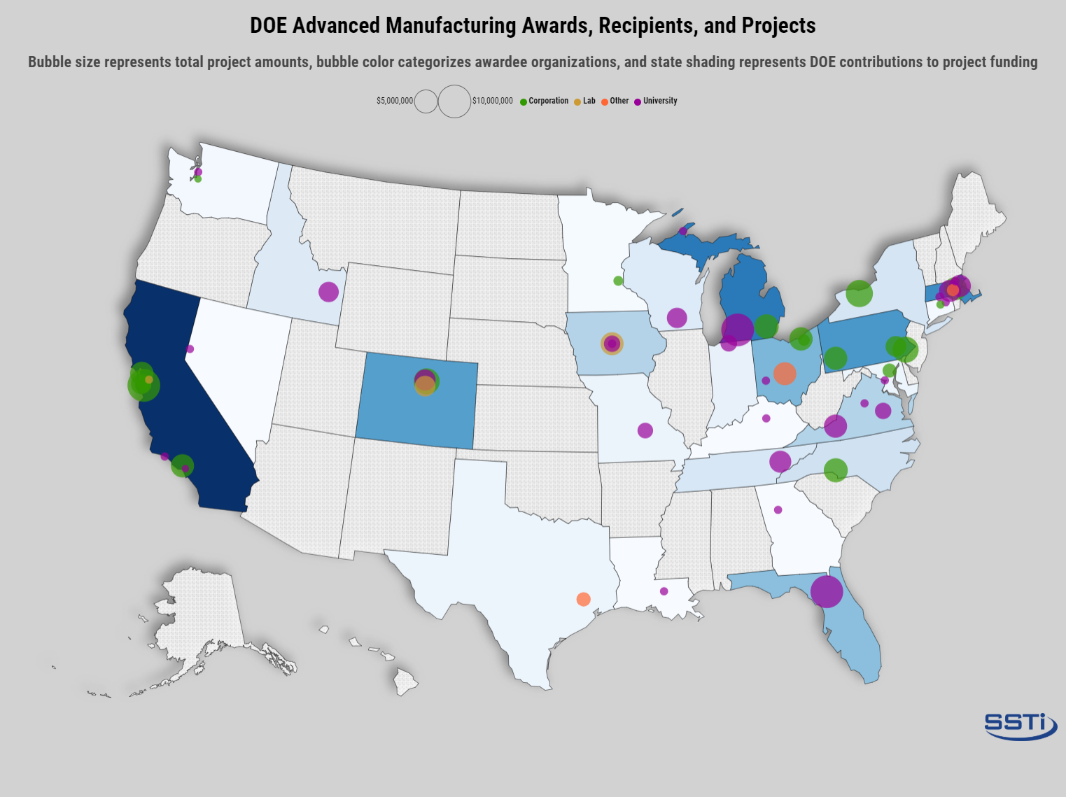 DOE awards map